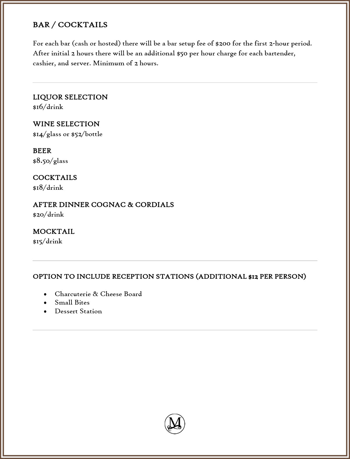 Special Events - Rentals - Weddings