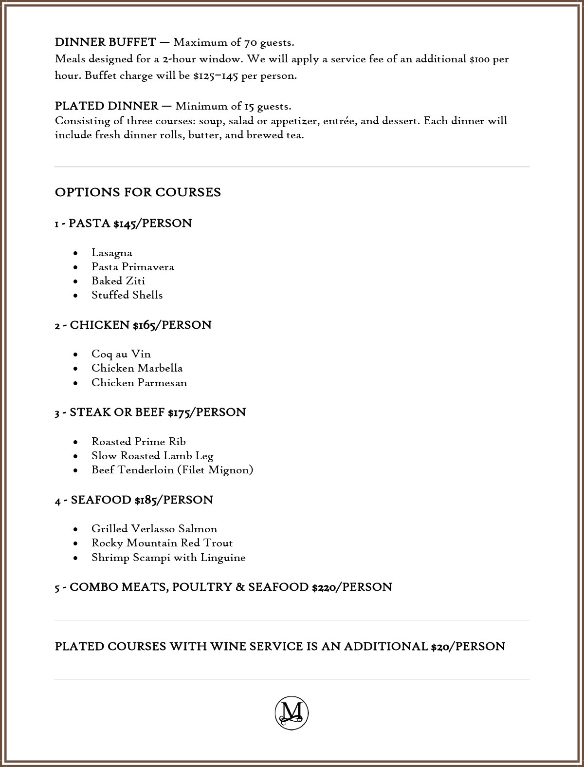 Special Events - Rentals - Weddings